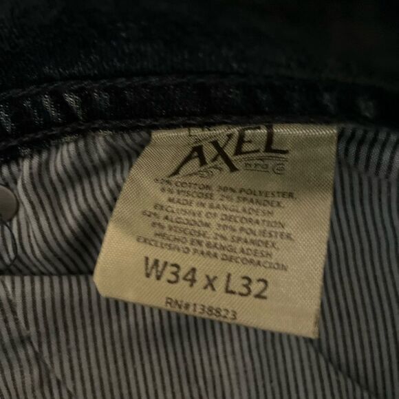 TK Axel Mens Jeans Slim Boot Cut Stretch Denim Med Wash Blue Size 34x32 - Picture 4 of 8